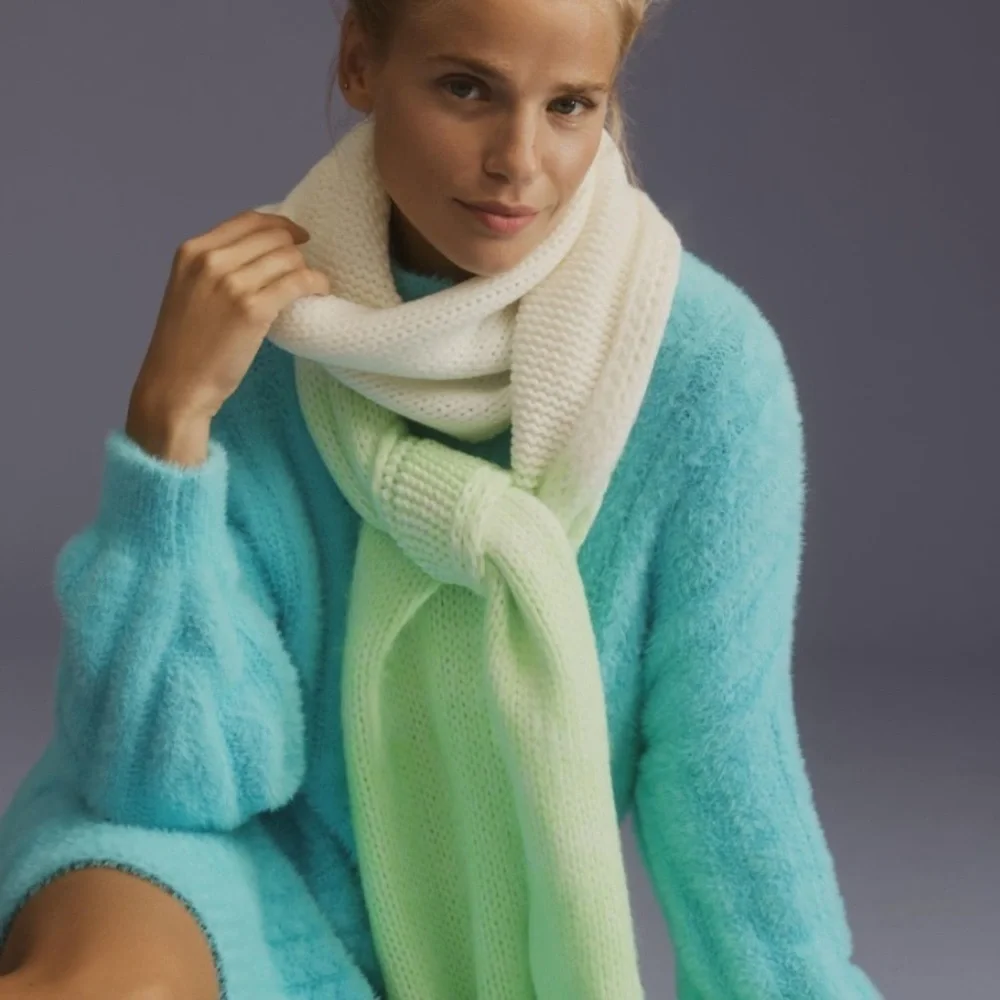 Anthropologie ombré green skinny scarf new without tags